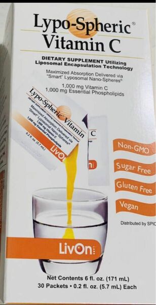 リポスフェリック　ビタミンC 30包　LivOn社推奨　リポソーム サプリメント Lypo-Spheric Vitamin C