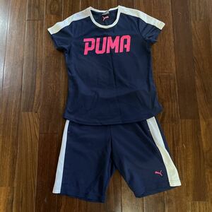 PUMA/プーマ女の子用トレーニングウェア、半袖短パン上下セット(サイズ、TシャツMハーフパンツS)個人出品