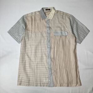 (未使用) ARAMIS アラミス // 半袖 リブ衿 麻混 コットン シャツ (ペールピンク系)サイズ Lの画像1