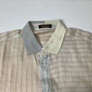 (未使用) ARAMIS アラミス // 半袖 リブ衿 麻混 コットン シャツ (ペールピンク系)サイズ Lの画像3