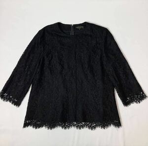 ( lady's ) HARDY AMIES Birdie Amies // 7 minute sleeve total race pull over blouse ( black ) size 11R