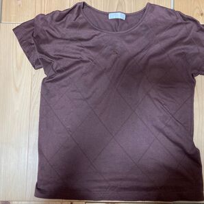 バーバリーBurberrys/茶色のチェック模様入り半袖Tシャツ/トップス