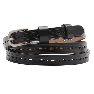 [YD-06] lady's cow leather length adjustment possible durability soft is light small belt leather belt black 