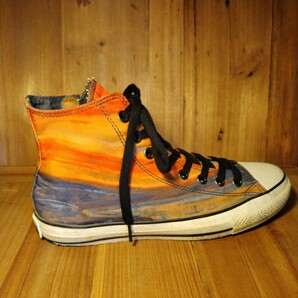 貴重 入手困難 限定品 コンバース CONVERSE ムンクの叫び ハイカットスニーカー オースターUS8.5 27.0cm 名画 芸術家 古着 個性的 パンクの画像6