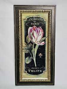 Art hand Auction Lisa Audit リサ オーディット les jardins de PARIS Tulipe チューリップ FRANCE フランス アートフレーム フラワー 壁掛け おしゃれ, 絵画, 油彩, 静物画