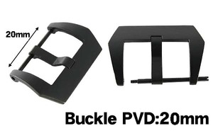 ★圖團 鬥★PVD-20f★時計バンド用 バックル　黒・尾錠部20mm用