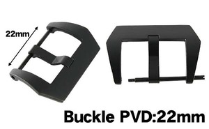 ★圖團 鬥★PVD-22b★時計バンド用 バックル　黒・尾錠部22mm用