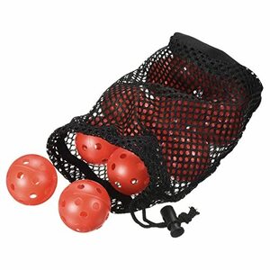 PATIKIL 41mm ゴルフ練習用ボール 12個 プラスチック エアフローホロー 限定飛行訓練 メッシュバッグ付き 屋内屋外スイング練習用