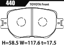 ACRE アクレ ブレーキパッド ライトスポーツ フロント用 マークX GRX135 H21.10～ 4WD 2.5L_画像2