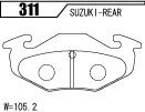 ACRE アクレ ブレーキパッド コンパクトアクレ リア用 セルボ・モード CN32S CP32S H3.9～H10.10 ターボ 4輪ディスク車_画像2