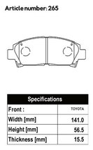 ACRE アクレ ブレーキパッド フォーミュラ800C フロント用 カローラレビン AE101 AE111 H3.6～H12.8 FF 1.6L スーパーストラット車_画像2