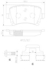 brembo ブレンボ セラミックブレーキパッド リア用 アウディ A6オールロードクワトロ 4FBVJA H18.8～H24.8 4.2 FSI 1KD_画像2