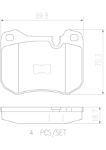 brembo ブレンボ セラミックブレーキパッド フロント用 ポルシェ 944 S61～S63 2.5L 94ZHN4#####～_画像3