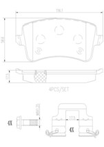 brembo ブレンボ セラミックブレーキパッド リア用 アウディ A5スポーツバック (B8) 8TCDNL H21.4～H23.6 2.0 TFSI クワトロ_画像2