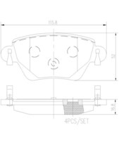 brembo ブレンボ セラミックブレーキパッド リア用 ジャガー Xタイプ J51YA J51YB H16.9～ FF 2.0 V6 E24054～_画像2