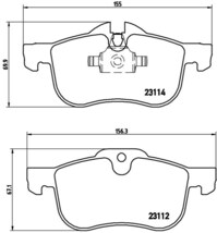 brembo ブレンボ セラミックブレーキパッド 1台分セット ローバー MG ZT-T RJ25T H15.7～ 180 2.5 V6_画像2