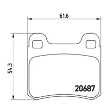 brembo ブレンボ ブラックブレーキパッド リア用 メルセデスベンツ Eクラス (W124) 124050 S62～H1.9 クーペ ～B065853_画像3