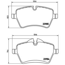 brembo ブラックパッド フロント ミニ (R55) ZF16 H22.4～H22.9 クーパー クラブマン JCWスポーツブレーキ(1POT)(ドリルド&スリット)_画像3