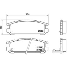 brembo ブレンボ ブラックブレーキパッド リア用 インプレッサ GC8 H8.9～H9.8 WRX STi Ver.III(D型)/RA(15/16インチ共通) セダン_画像3