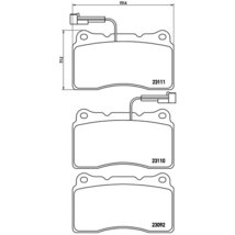 brembo ブラックブレーキパッド フロント用 アルファロメオ アルファ166 936A1 936A2 936A11 H11.9～ 2.5 V6 24V/3.0 V6 24V Brembo_画像3