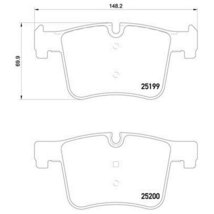 brembo ブラックブレーキパッド 1台分セット BMW 3シリーズ (F30) 3D20 8C20 H24.9～ 320d (Mスポーツ含む) セダン 標準ブレーキ車_画像3