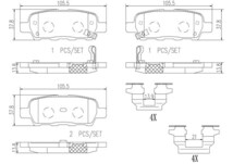 brembo ブレンボ セラミックブレーキパッド リア用 スカイライン V35 HV35 NV35 H13.6～H14.4_画像2