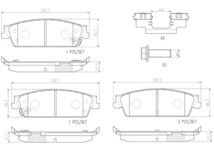 brembo ブレンボ セラミックブレーキパッド リア用 キャデラック エスカレード H27～ 4WD 6.2L_画像2