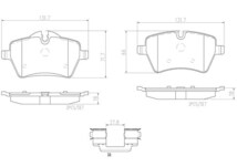 brembo セラミックパッド フロント ミニ (R55) ZF16 H22.4～H22.9 クーパー クラブマン JCWスポーツブレーキ(1POT)(ドリルド&スリット)_画像2