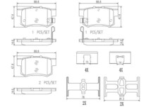 brembo ブレンボ セラミックブレーキパッド リア用 インテグラ DC2 DB8 H10.1～H13.7 タイプR 98スペック_画像2