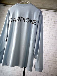 23ss NY購入/L/LIGHT BLUE/CAMPIONE Big Silhouette drawcord COTTON long sleeve T-Shirts BigLogo/ビッグシルエット ドローコード ロンT