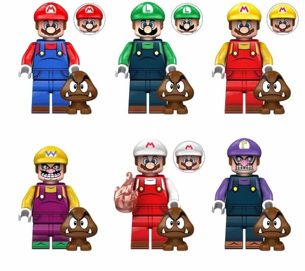 レゴ互換　スパイファミリー　マリオ　MARIO　6体セット　ミニフィグ