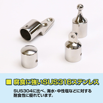 SUS316 ステンレス パイプエンド 25mm トップキャップ エンドキャップ 耐塩 耐食性 耐孔食素材 金具_画像4