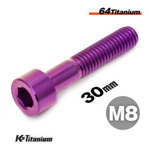 チタンボルト M8×30 P1.25 パープル 1本売り 64チタン キャップボルト スレッド 20mm バイク レストア パーツ