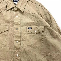 ラングラー シャツ 長袖 ベージュ Wrangler 古着 メンズ XL ウエスタン アメカジ_画像3