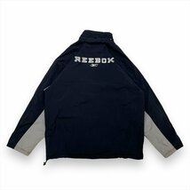 リーボック ナイロンジャケット ブラック REEBOK 古着 メンズ L スポーツ 刺繍ロゴ 裏地フリース_画像3