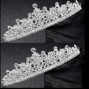 [2 piece set ] wedding Tiara silver wedding bride ... head dress hair accessory wedding 