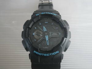 ■中古 稼働中■CASIO G-SHOCK GA-110LN-1AJF ブラック×ブルー レイヤード・ネオンカラー カシオ