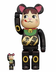 BE@RBRICK 招き猫 ペコちゃん 黒メッキ 100％ ＆ 400%