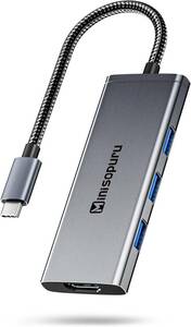 Minisopuru USB C Hub Multiport Adapter,7-in-1 USB C Splitter with 3 USB 3.0, 4K HDMI,100W Charging, SD/TF, USB C 