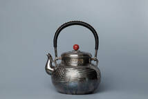 純銀保証 蔵六居造 鳳凰口湯沸 銀瓶 時代物 古美術品 煎茶道具 _画像1