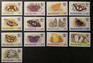 スワジランド 蝶(13種) MNH