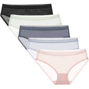 シームレスショーツ レディース 涼感 吸水速乾 アウターに響きにくい ノーライン 快適 女性 下着 パンツ インナー5枚 Xl
