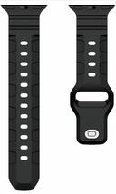 コンパチブル Apple watch バンド 42/44/45/49mm交換用 シリコンバンド スポーツバンド 長さ調整可能 シリコンブラック黒　全シリーズ対応_画像2