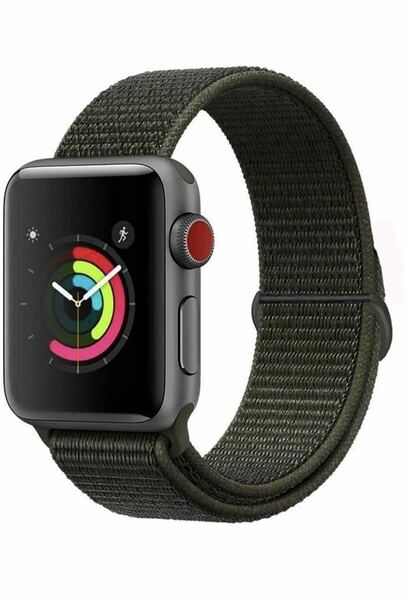 Apple アップルウォッチバンド　38/40/41mm ナイロンバンド　交換ベルト 替えベルト　シリーズ234567SE対応 マジクテープ　グリーン緑