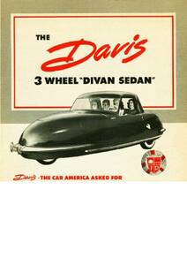 ◆1948年の自動車広告　デイビス2　DAVIS　３輪セダン