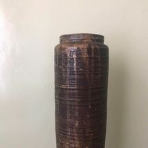 珍品　丹波または常滑の輪線紋長壺　全長約68cm / 検： 古民芸　徳利　壺　古常滑　古丹波　轆轤目　六古窯_画像5