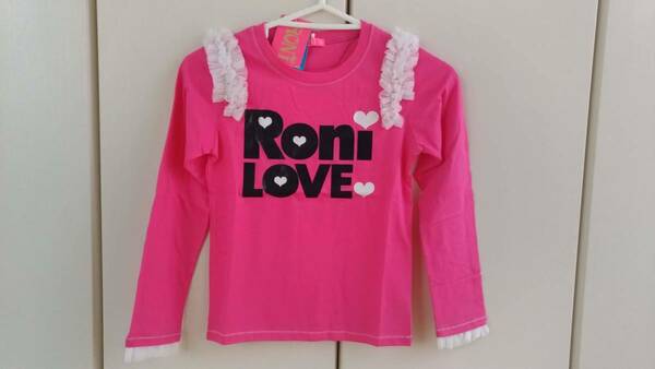 送料無料★新品タグ付★RONI ロニィ長袖Tシャツ Mサイズ（127〜137cm）ピンク 120 130 女の子 キッズ ガールズ かわいい フリル