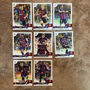 22/23 Topps UEFA Club Competitions Soccer FC Barcelona FCバルセロナ　バルサ　チームセット8枚　Gavi Pedri Lewandowski あり　RCあり