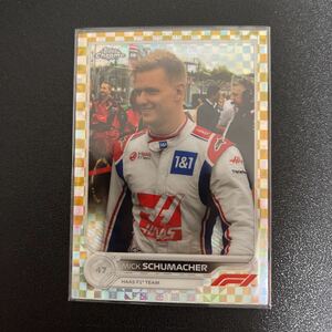 2022 Topps Chrome Formula 1 Mick Schumacher Gold Checker Refractor #08/50 #70 Haas F1 team 激レア