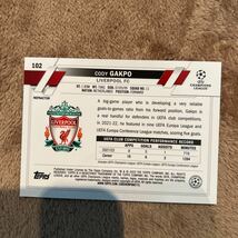 Topps Chrome Uefa club competitions UCC 2022/2023 - Cody Gakpo - refractor Liverpool FC リバプール_画像2